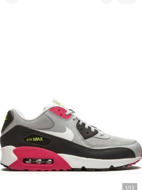 Nike Air Max 90 Essential Retro Sneakers, Mens 9.5 Wolf Gray & Rush Pink